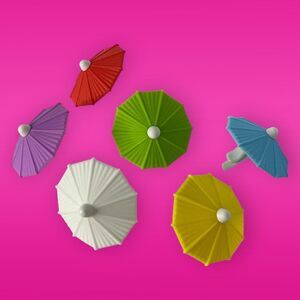 Fun Beach Party Wine Glass Markers - Set of 6 Vibrant Umbrella Drink Charms